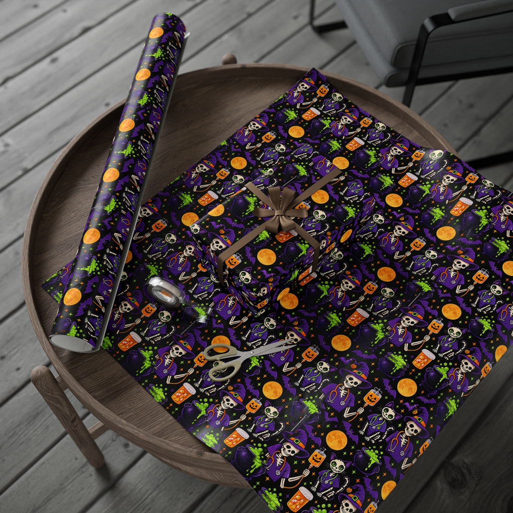 Halloween Skeleton Nurse Wrapping Paper
