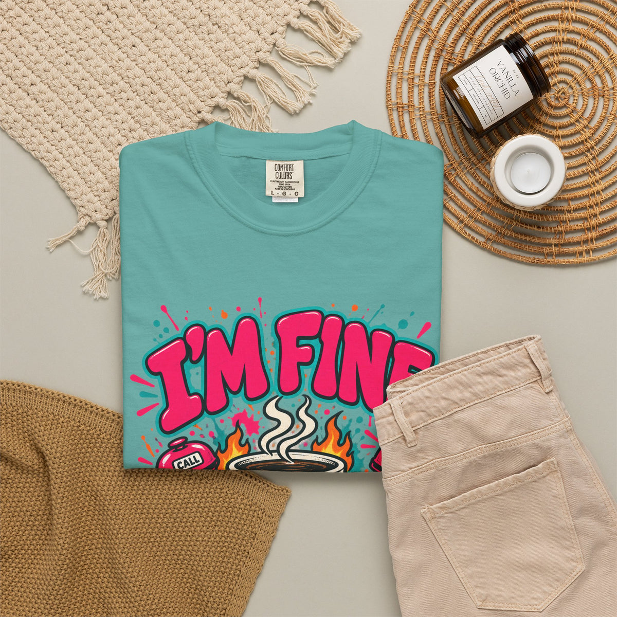 I'm Fine It's Fine Everything's Fine Funny Nurse Comfort Colors T-Shirt