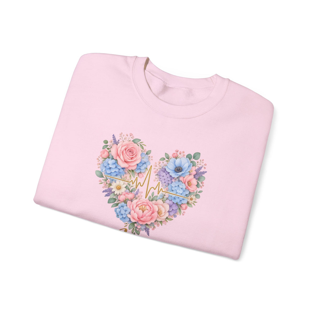 Watercolor Heart EKG Nurse Crewneck Sweatshirt
