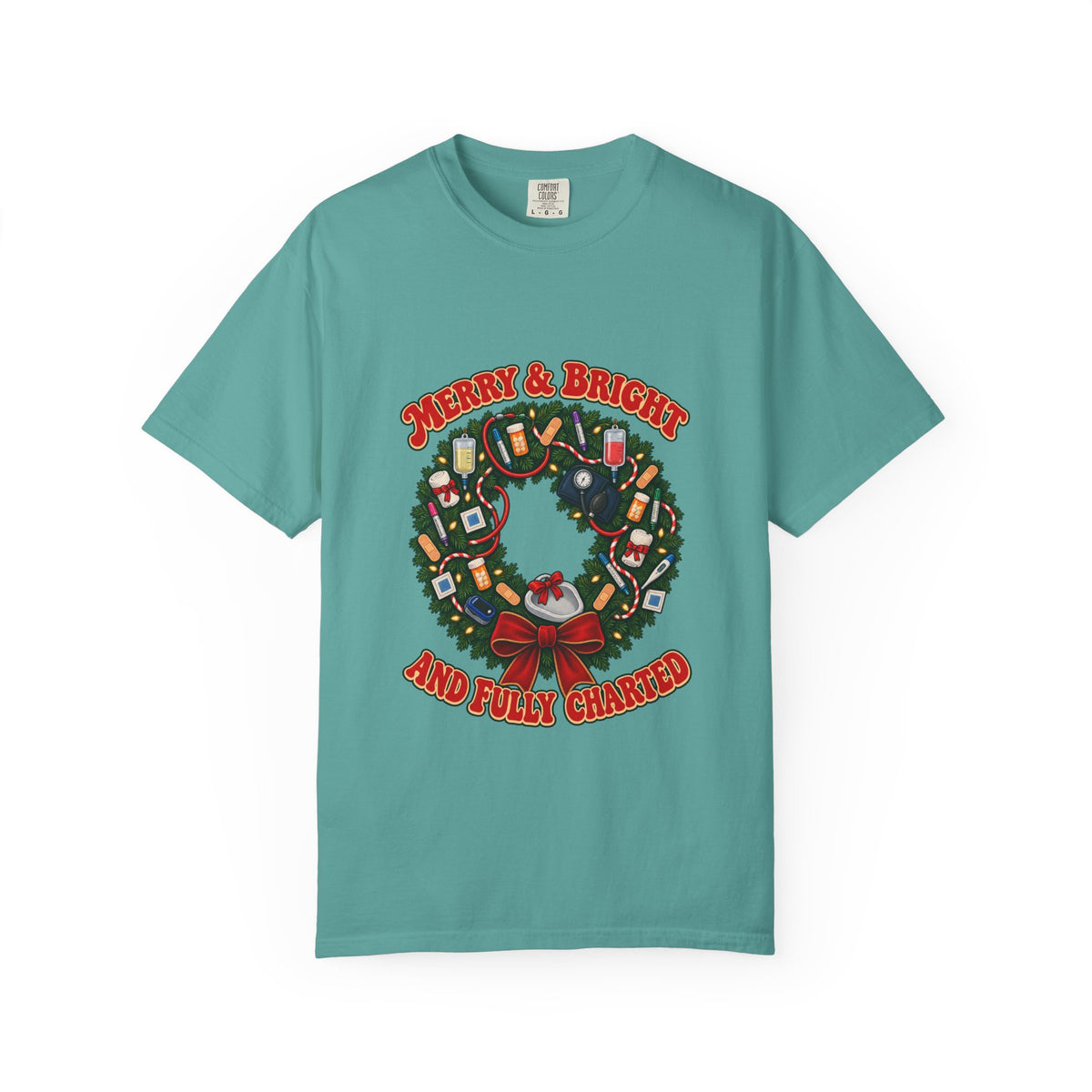 Merry & Bright and Fully Charted Christmas Nurse Tee
