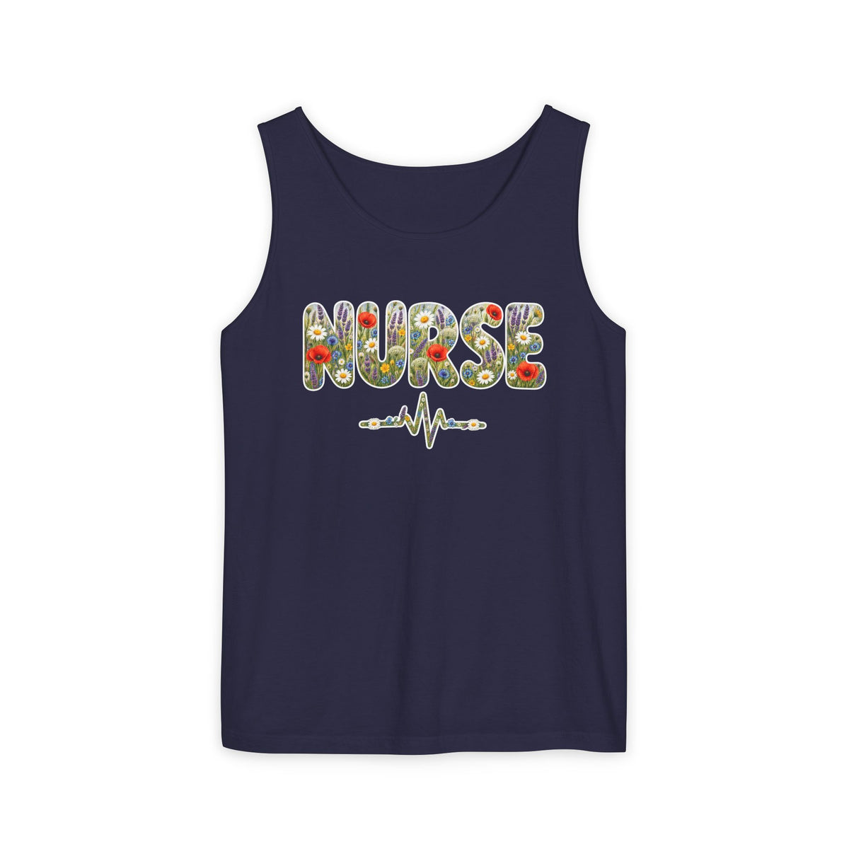Nurse Boho Wildflower Floral Comfort Colors Tank Top