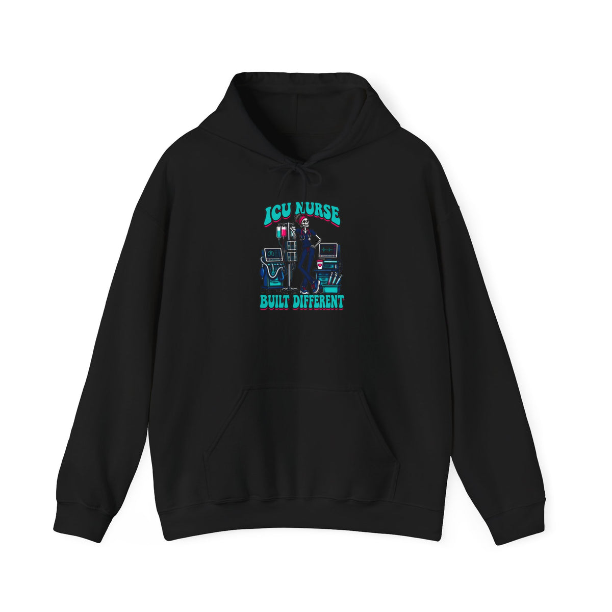 ICU Nurse Built Different Skinny Skeleton Hoodie