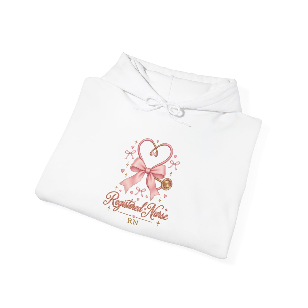 Coquette Pink Bow Stethoscope Registered Nurse Hoodie