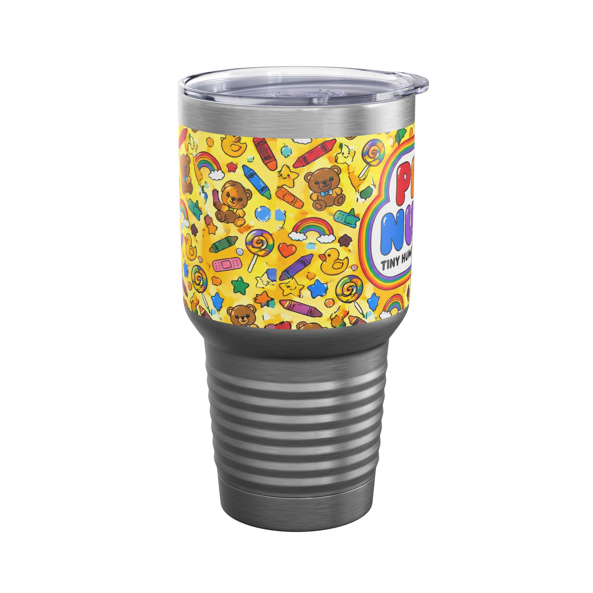 Peds Nurse Tiny Humans Big Hearts Rainbow 30oz Tundra Tumbler