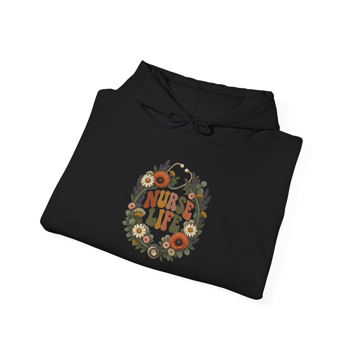 Boho Wildflower Stethoscope Nurse Life Hoodie