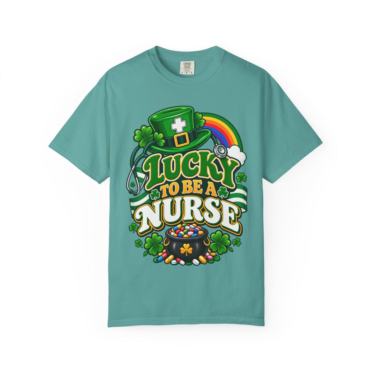 Lucky to Be a Nurse St. Patrick's Day Comfort Colors T-Shirt