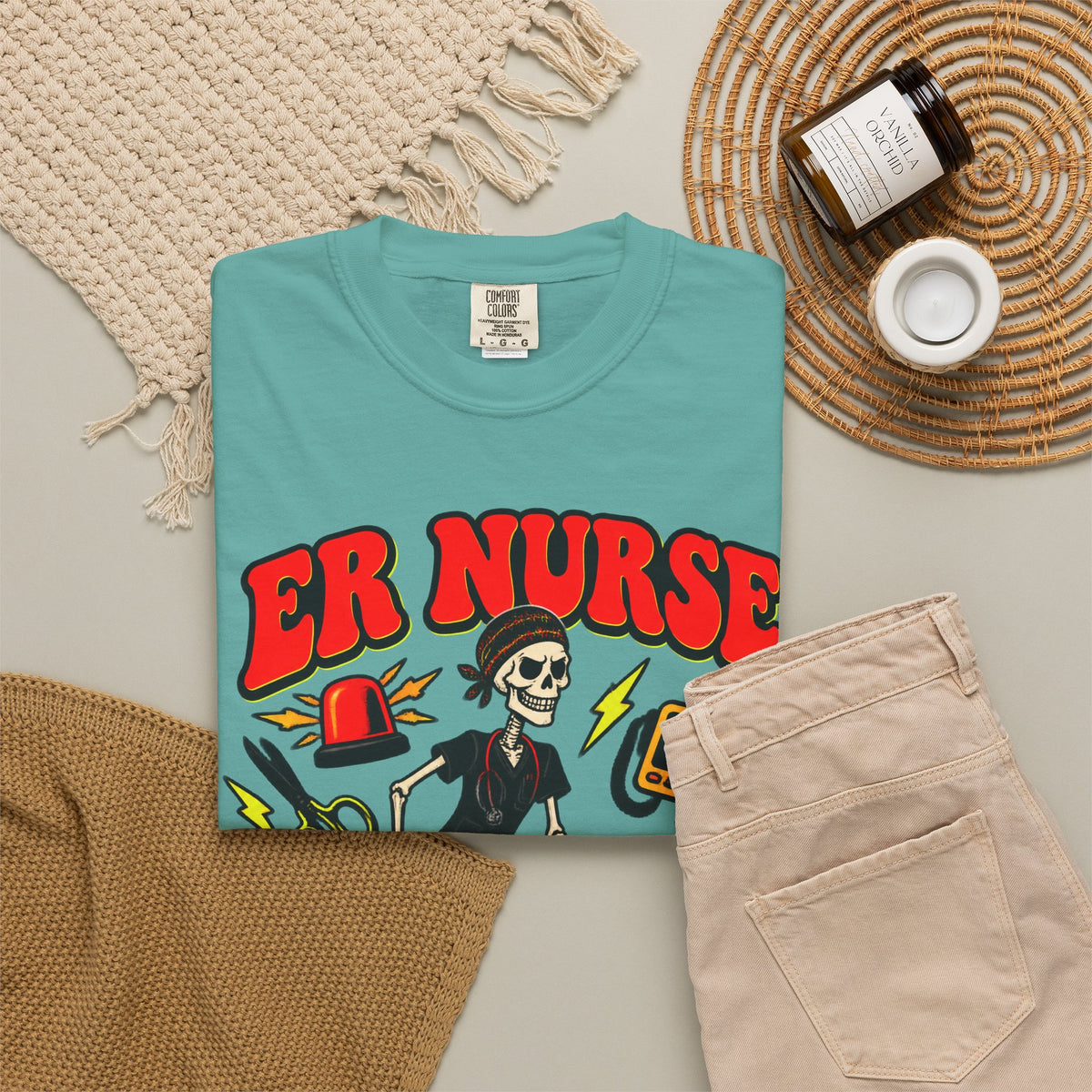 ER Nurse I've Seen Things Skinny Skeleton Comfort Colors T-Shirt