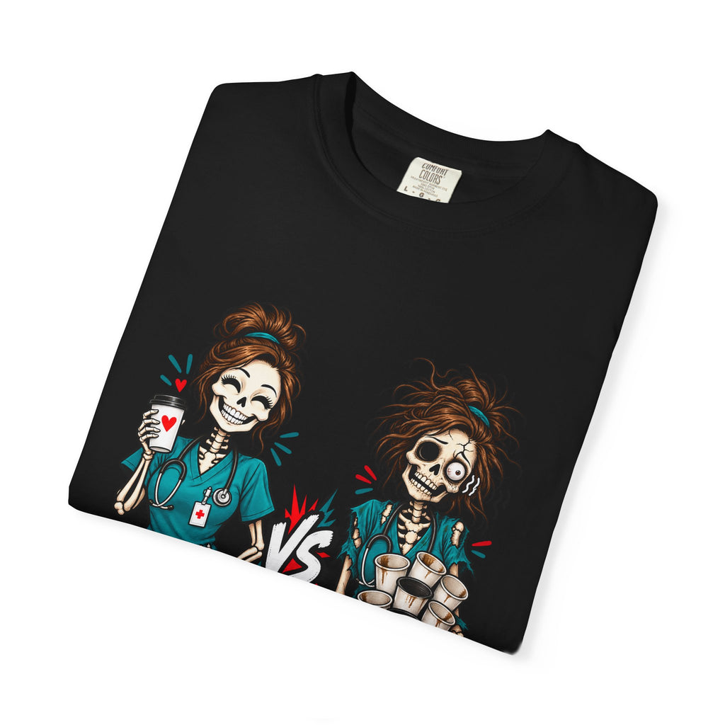 Shift 1 Me vs Shift 4 Me Skeleton Nurse Comfort Colors T-Shirt