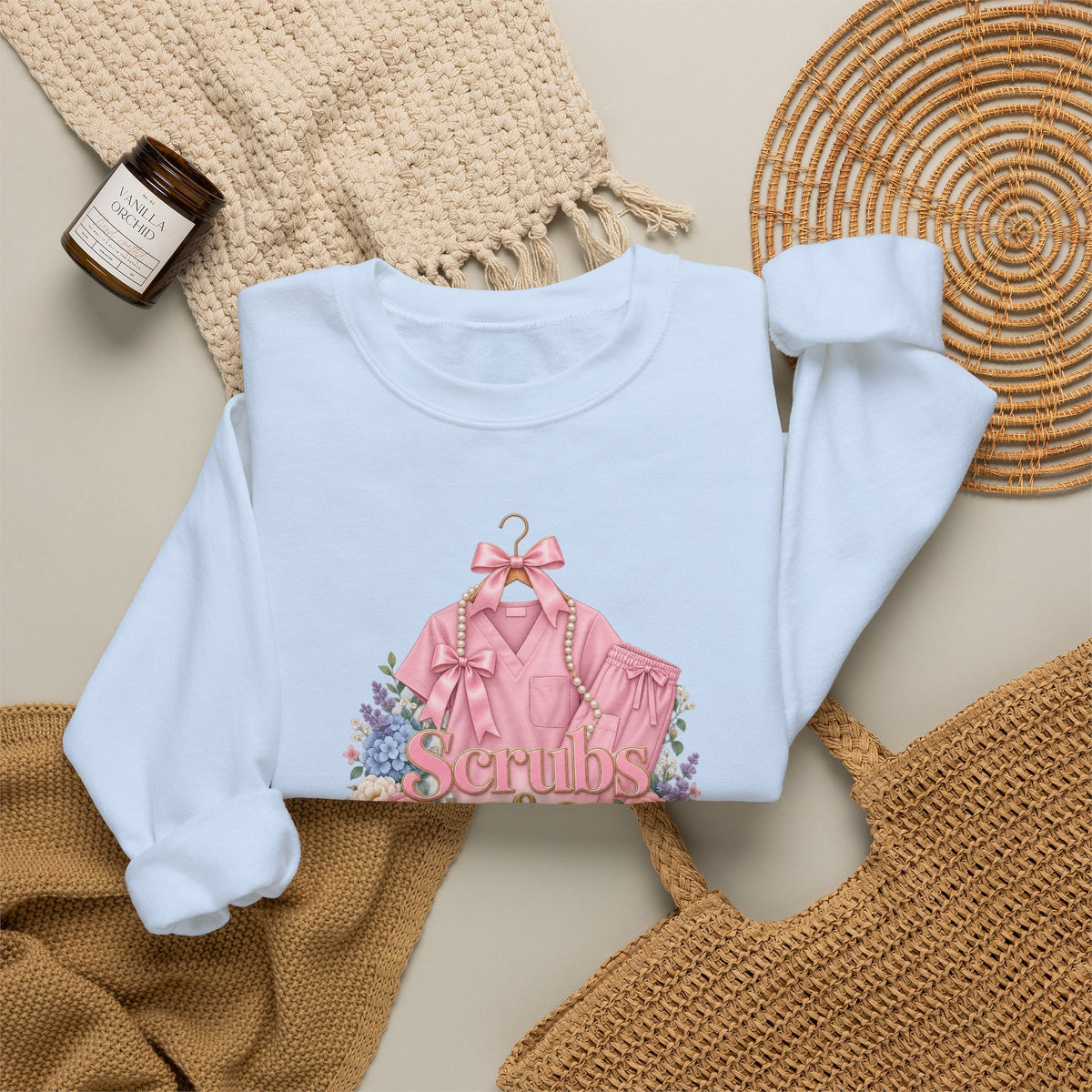 Scrubs and Bows Nurse Crewneck Sweatshirt