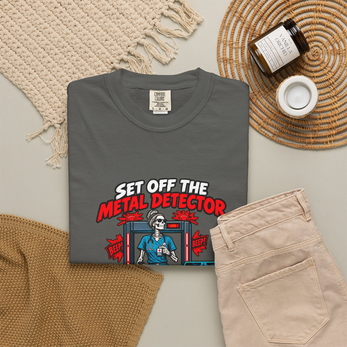 Set Off the Metal Detector Still Made It to Shift Hip Replacement Nurse Womens Limited Edition Comfort Colors T-Shirt