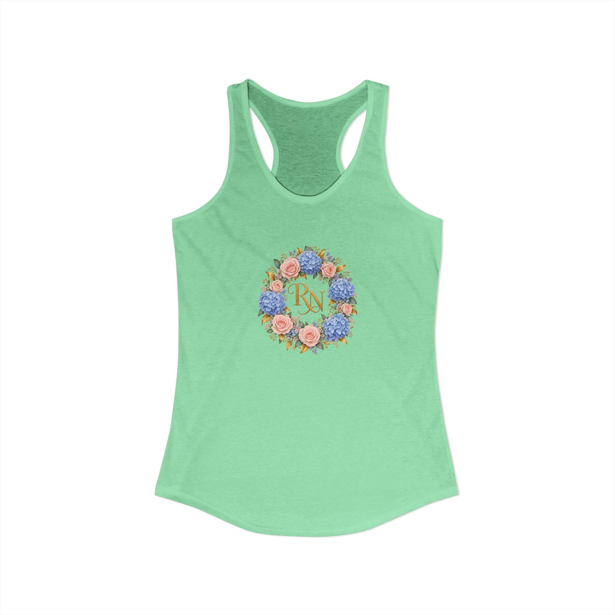 Hydrangea Wreath RN Women's Racerback Tank Top