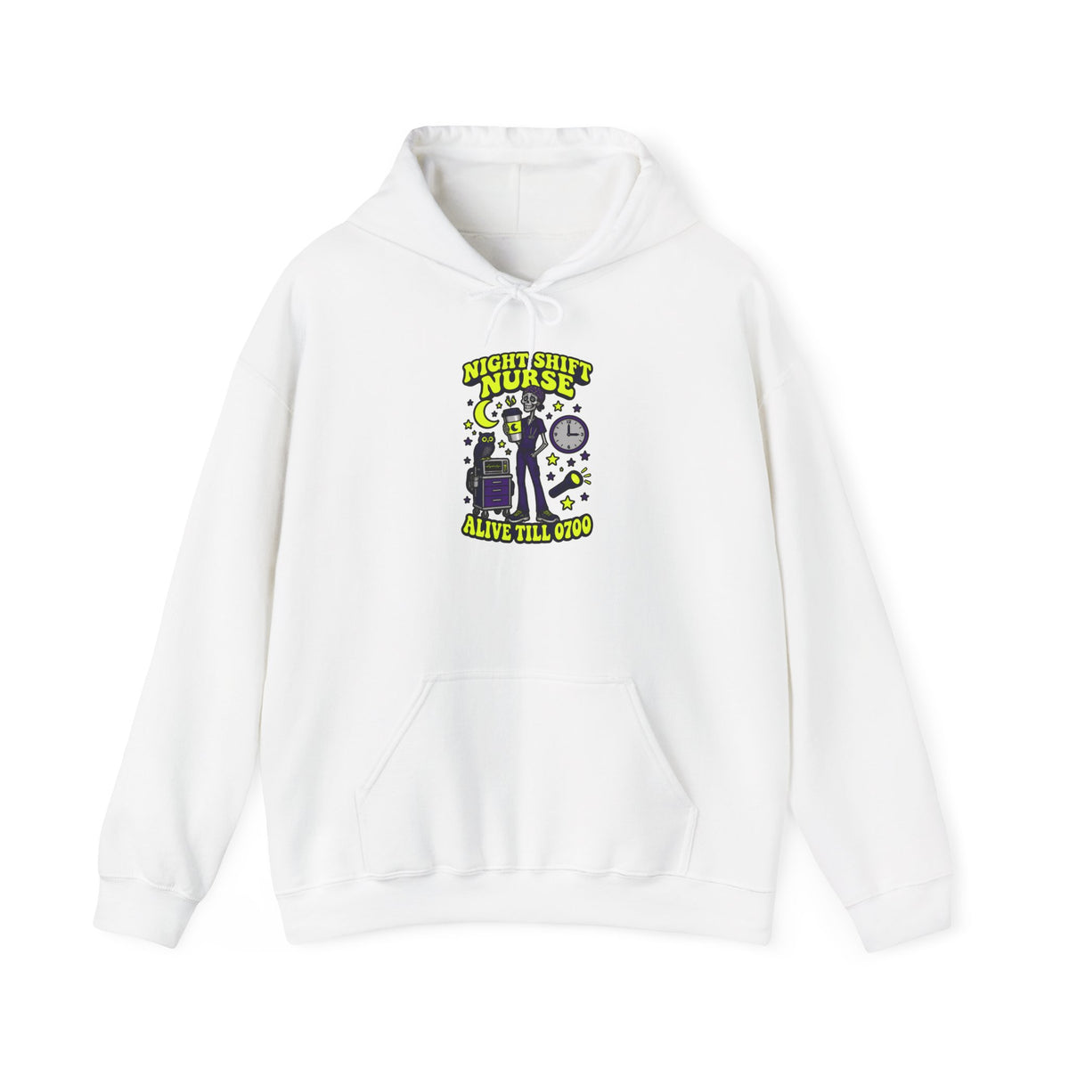 Night Shift Nurse Alive Till 0700 Skinny Skeleton Hoodie