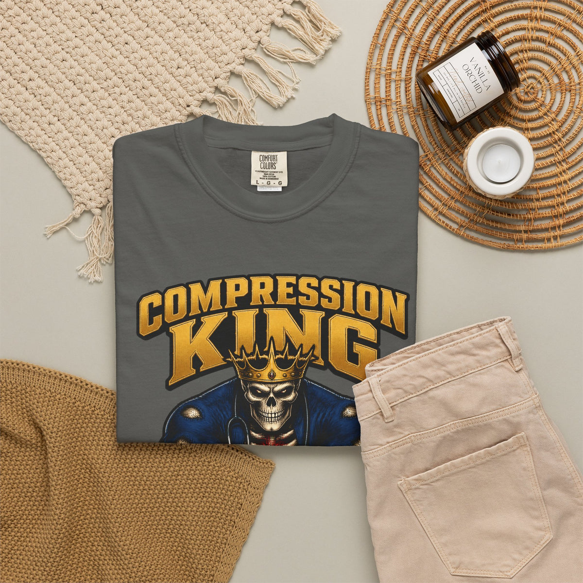 Compression King CPR Skeleton Nurse Comfort Colors T-Shirt