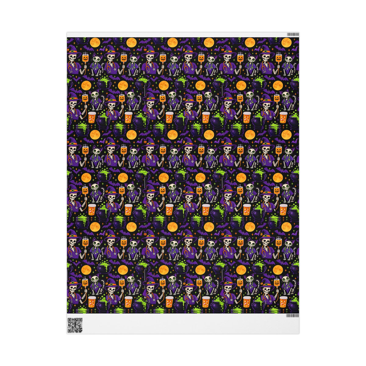 Halloween Skeleton Nurse Wrapping Paper