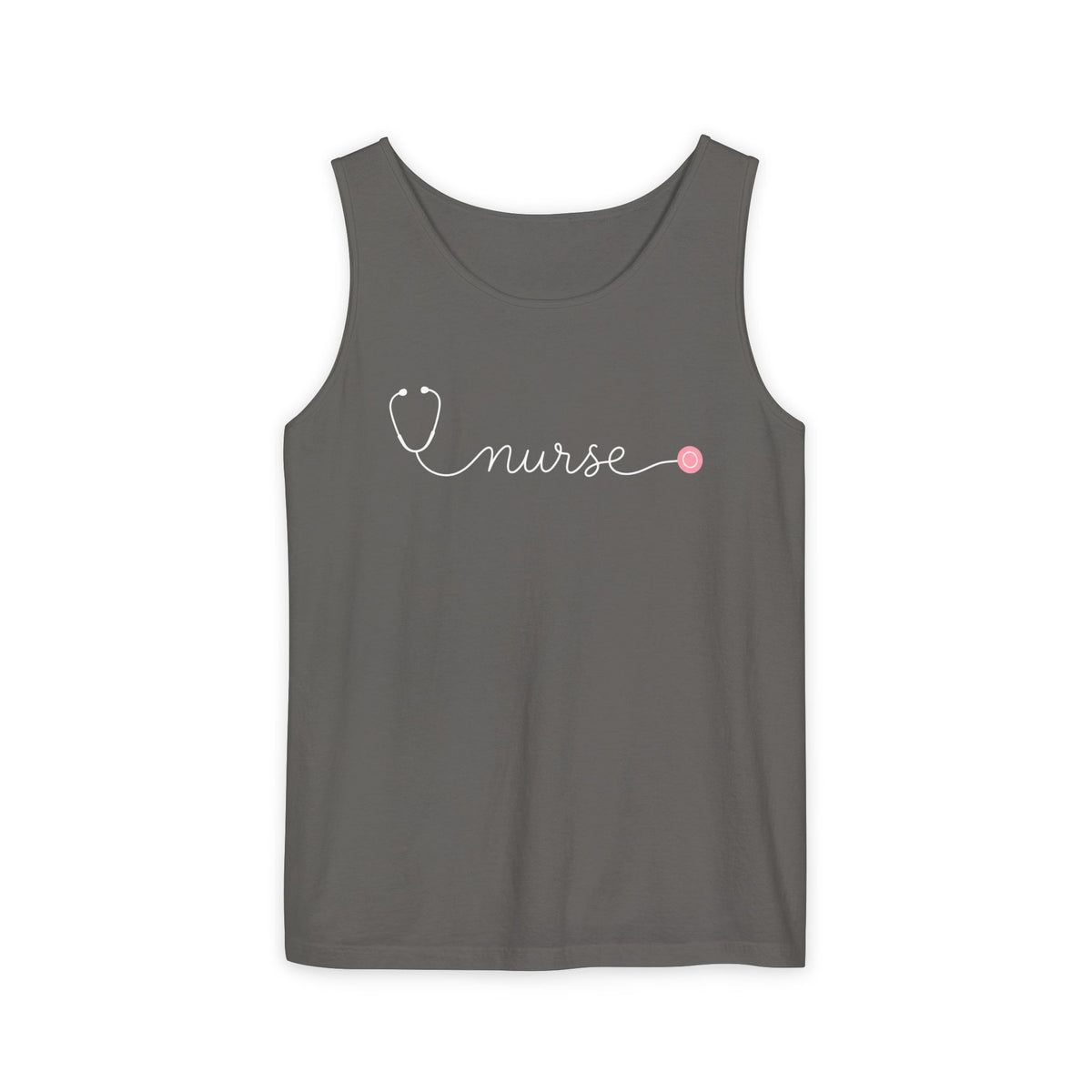 Nurse One Line Stethoscope Script Comfort Colors Tank Top