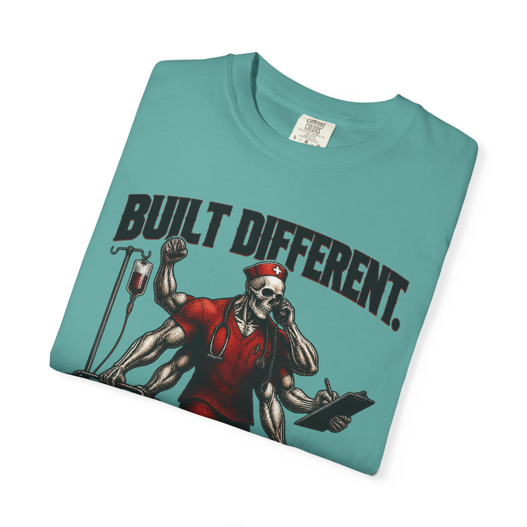 Built Different Staffed Short Skeleton Nurse Comfort Colors T-Shirt