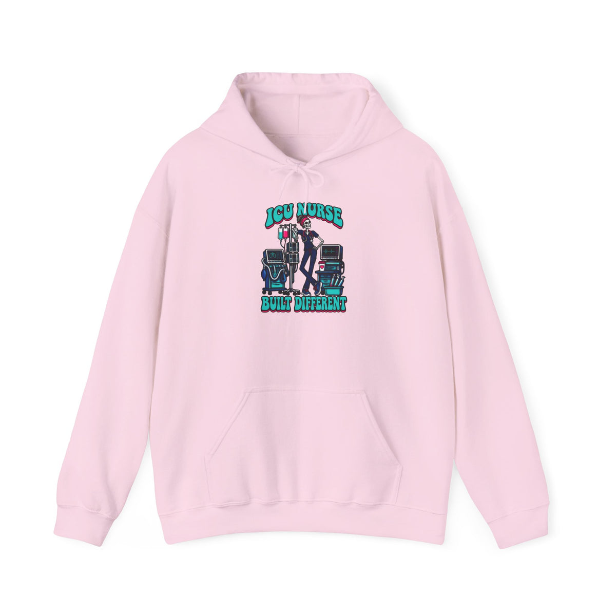 ICU Nurse Built Different Skinny Skeleton Hoodie
