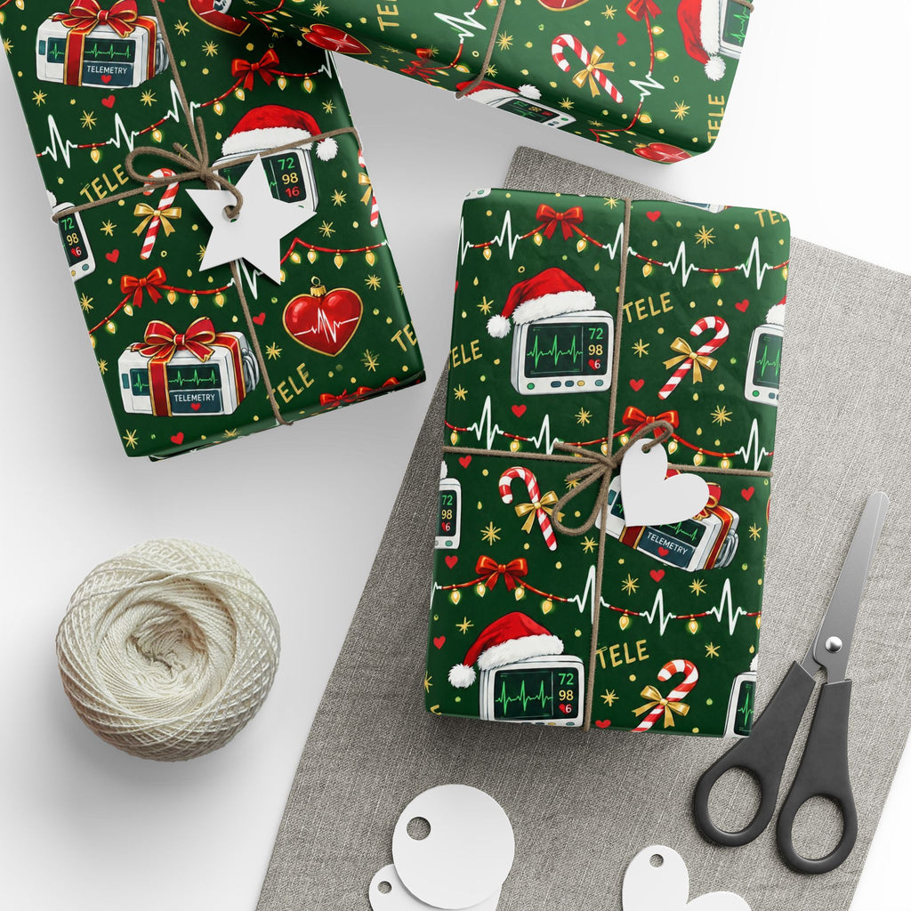 Telemetry Nurse Christmas Wrapping Paper