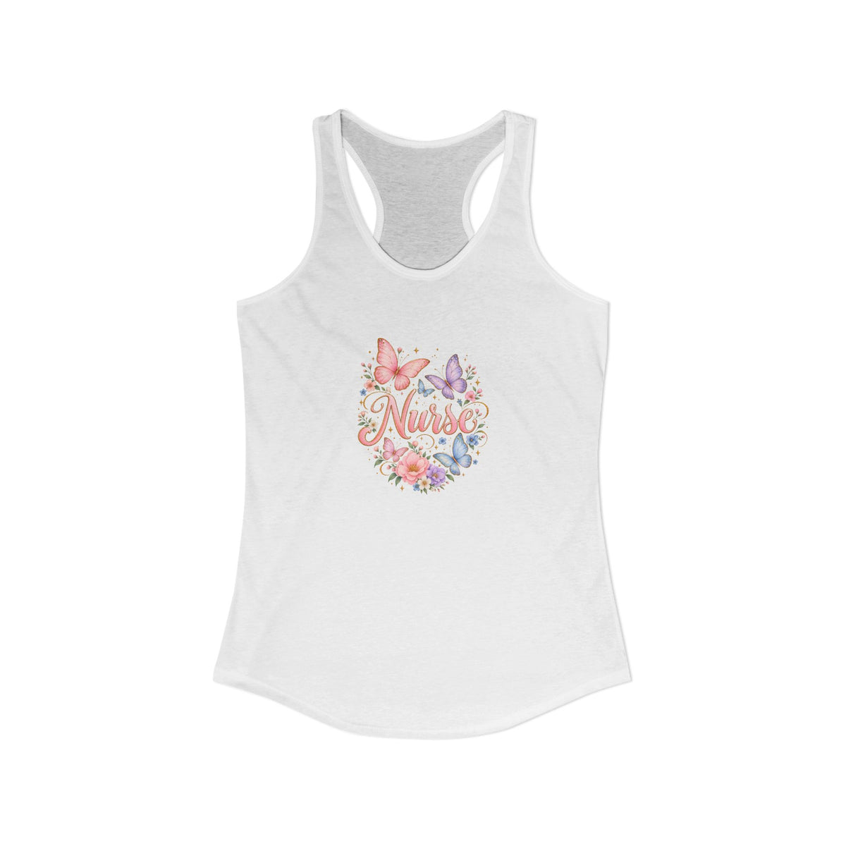 Butterfly Garden Nurse Women's Racerback Tank Top