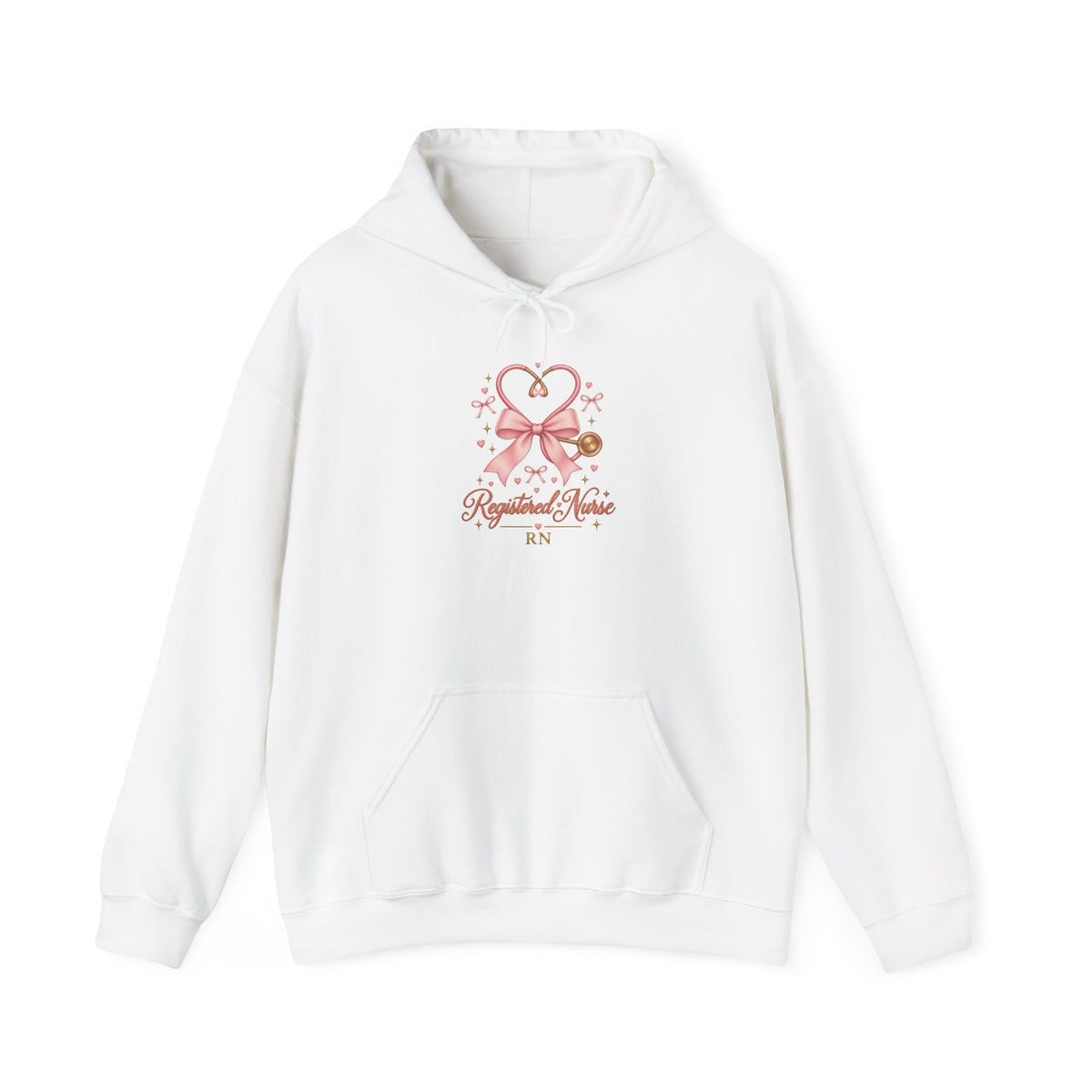 Coquette Pink Bow Stethoscope Registered Nurse Hoodie