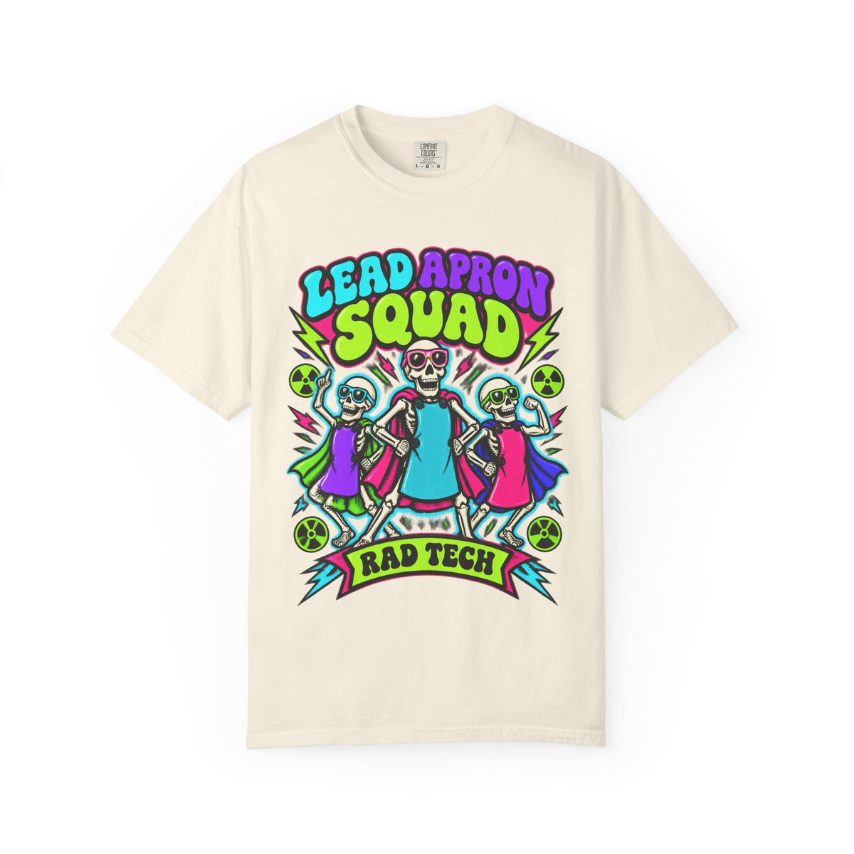 Lead Apron Squad Rad Tech Skeleton Comfort Colors T-Shirt