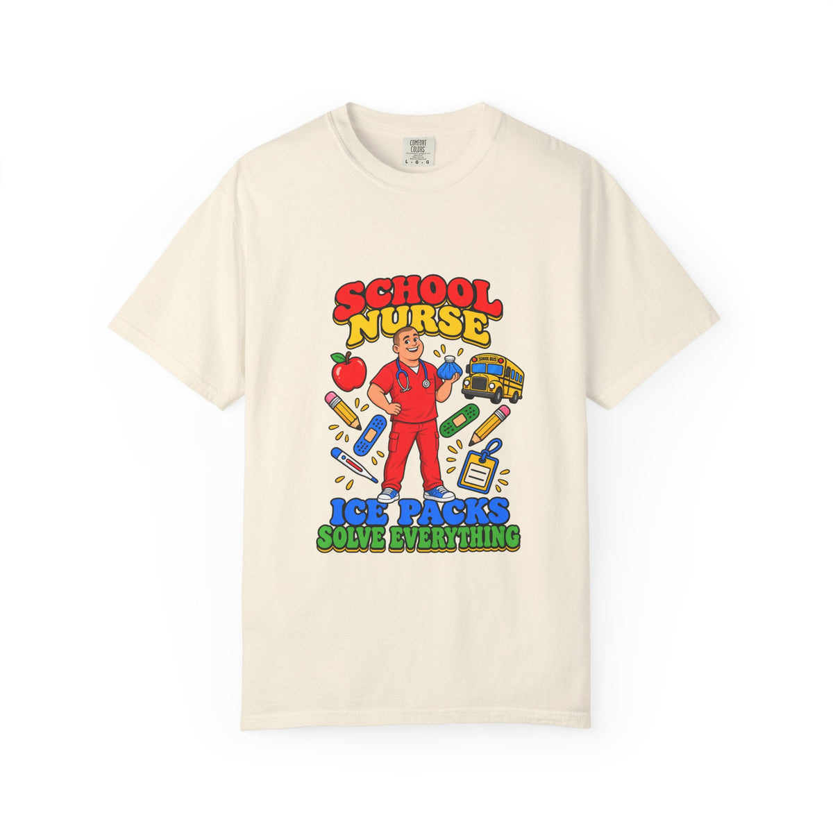 School Male Nurse Ice Packs Solve Everything Tee