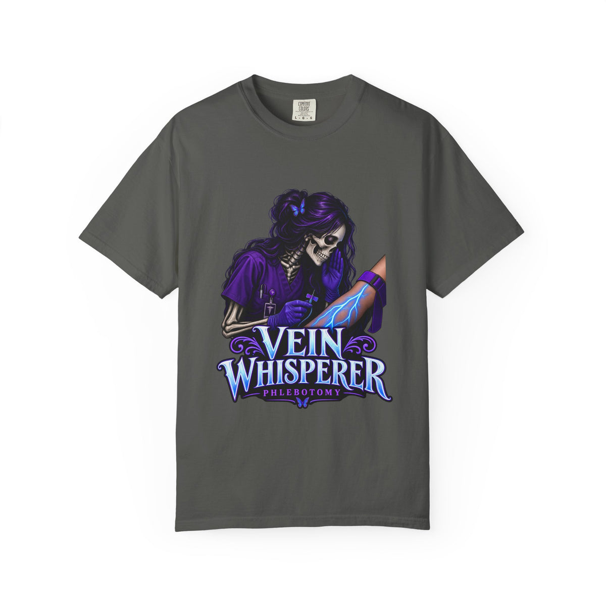 Vein Whisperer Skeleton Phlebotomist Comfort Colors T-Shirt