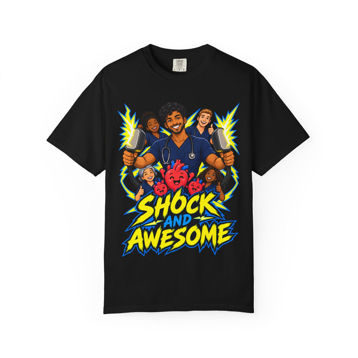 Shock and Awesome Cardiac Male Nurse Tee