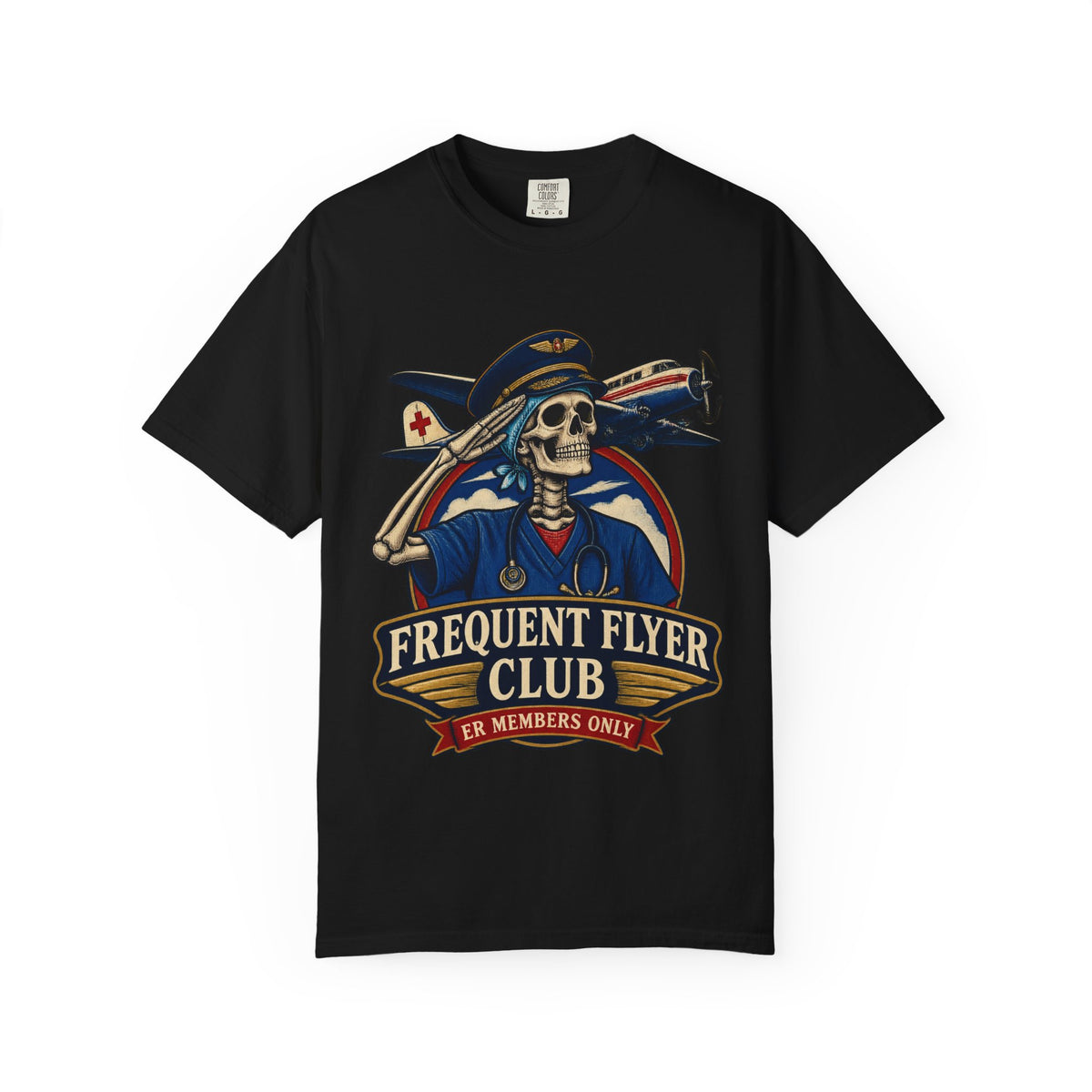 Frequent Flyer Club Skeleton ER Nurse Comfort Colors T-Shirt