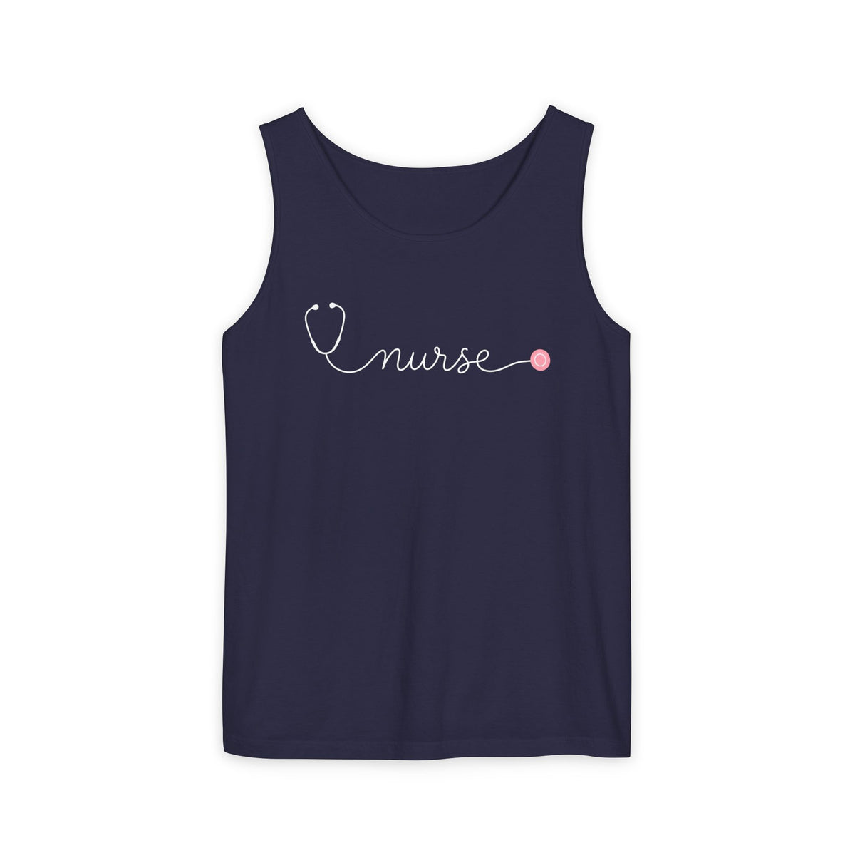 Nurse One Line Stethoscope Script Comfort Colors Tank Top
