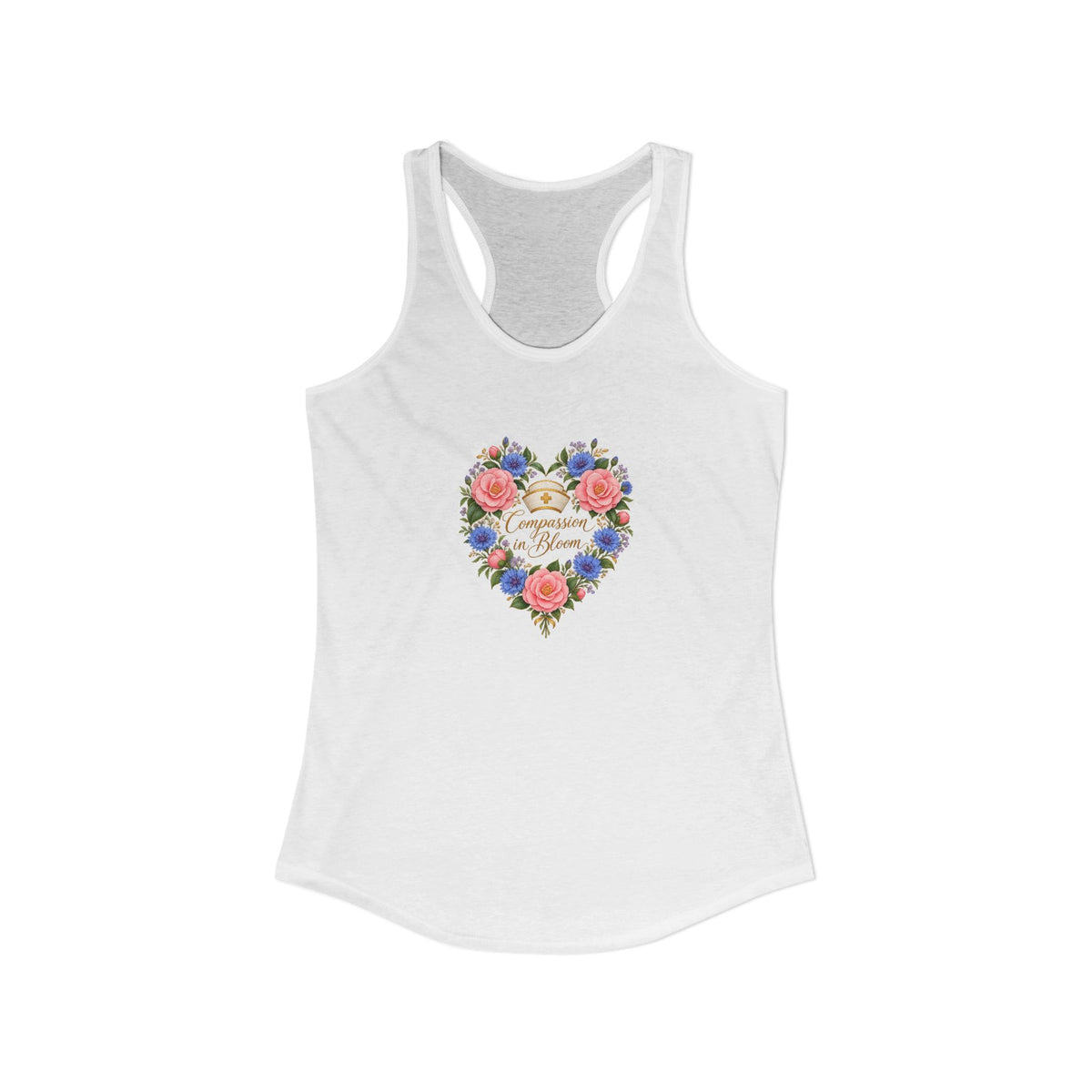 Compassion in Bloom Nurse Women's Racerback Tank Top