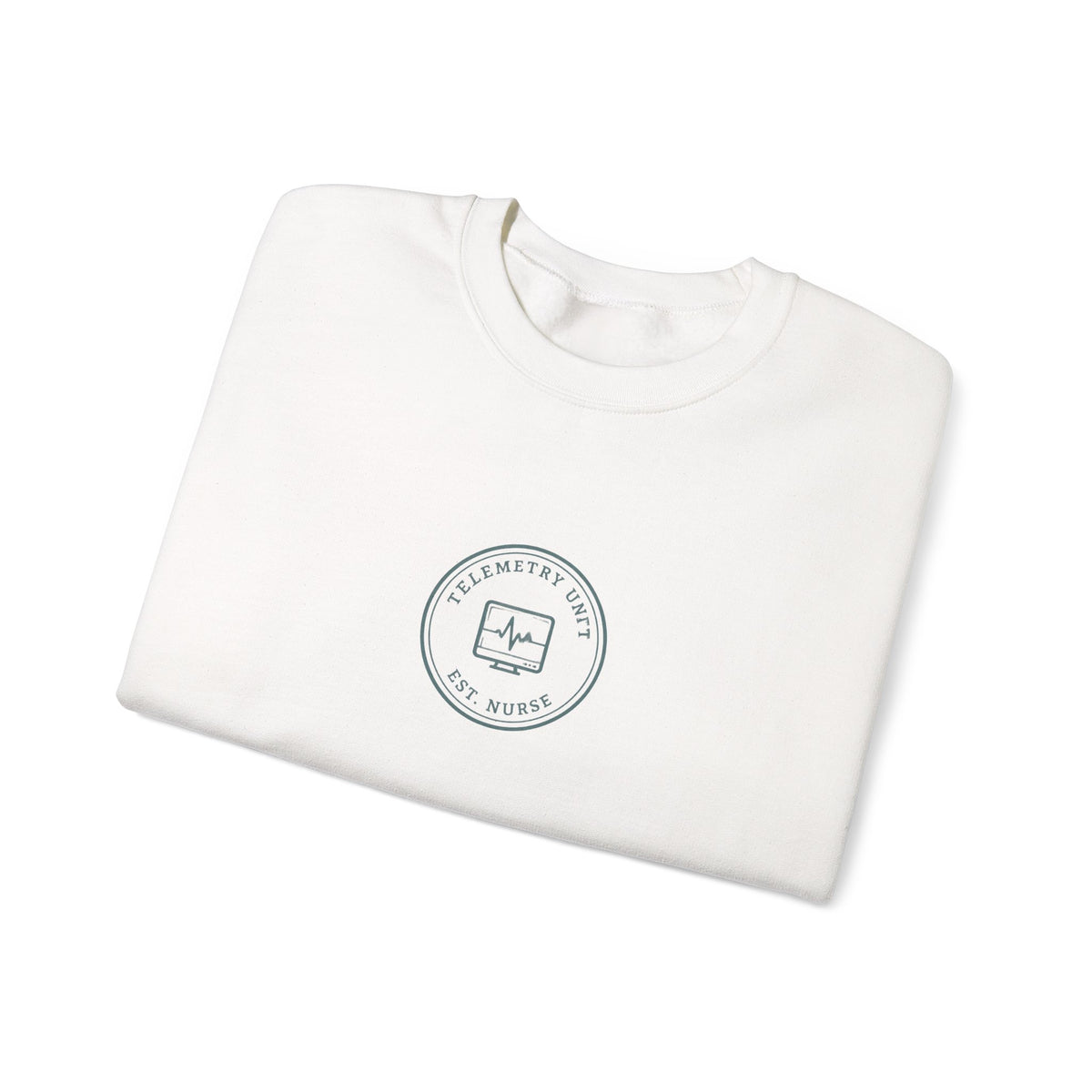 Telemetry Nurse Minimal Vintage Badge Telemetry Unit Crewneck Sweatshirt