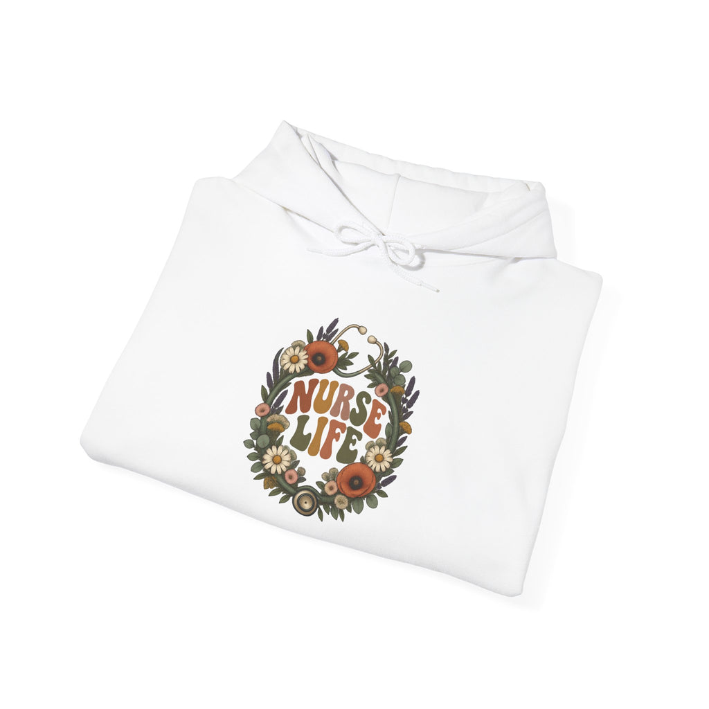Boho Wildflower Stethoscope Nurse Life Hoodie