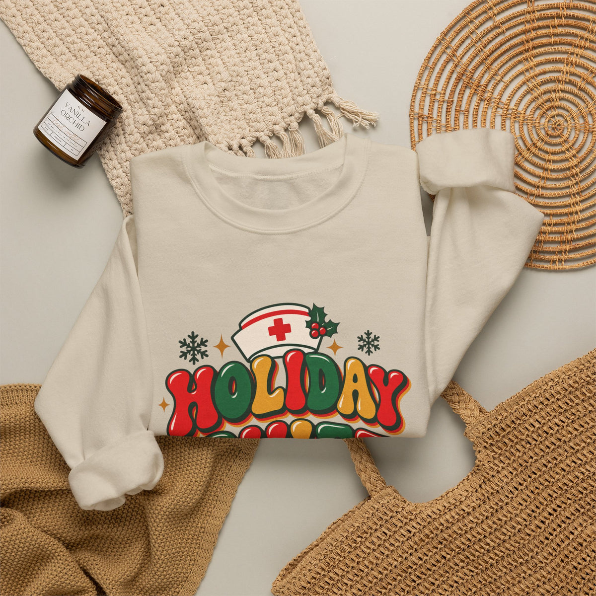 Holiday Shift Nursing Through the Holidays Crewneck Sweatshirt
