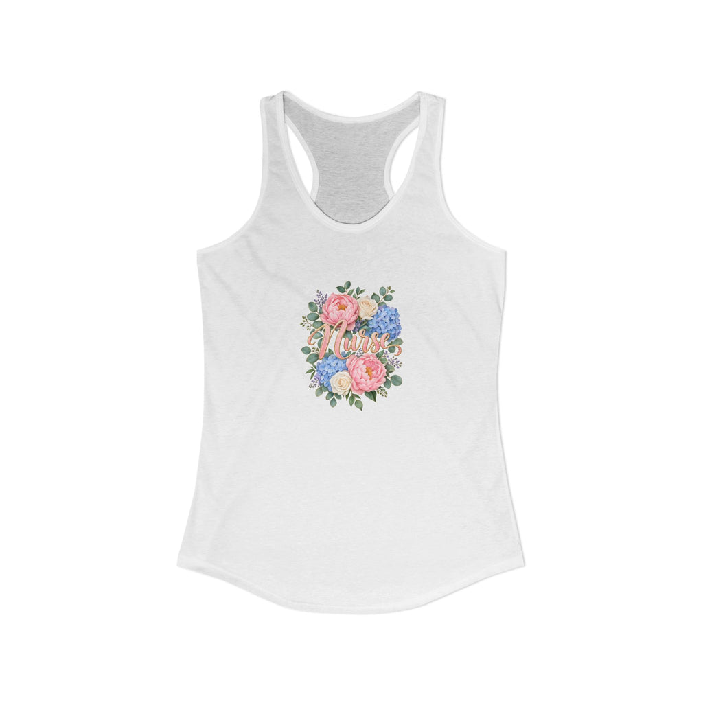 Peony and Hydrangea Nurse Women's Racerback Tank Top