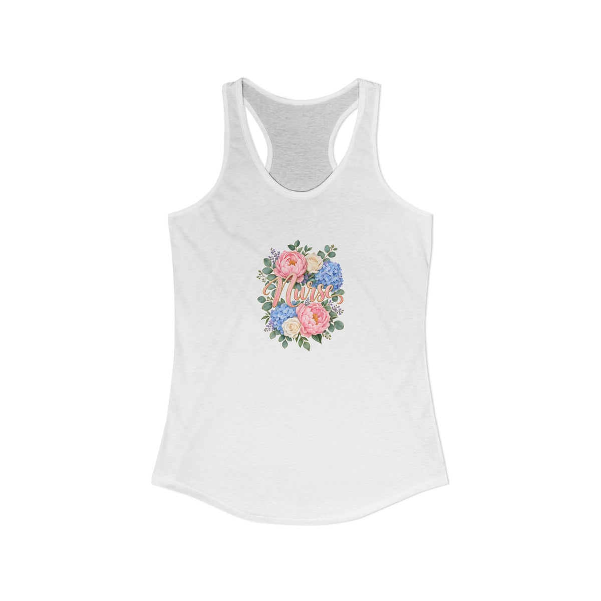 Peony and Hydrangea Nurse Women's Racerback Tank Top
