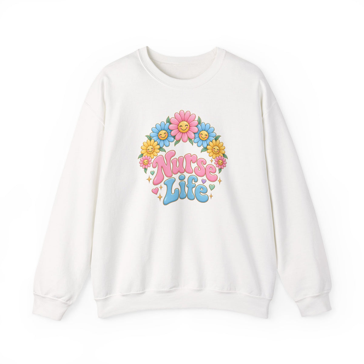 Nurse Life Daisies Crewneck Sweatshirt