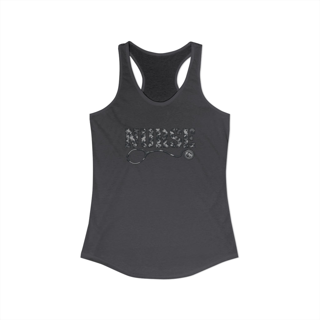 Nurse Digital Urban Camo Stethoscope Women's Racerback Tank Top