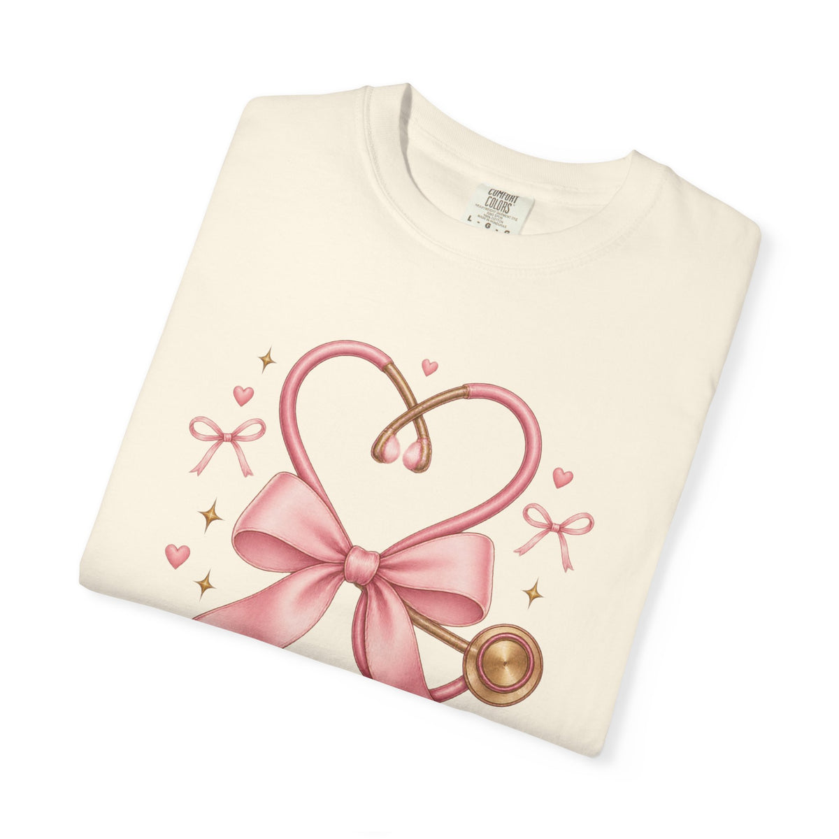 Coquette Pink Bow Stethoscope Registered Nurse Comfort Colors T-Shirt