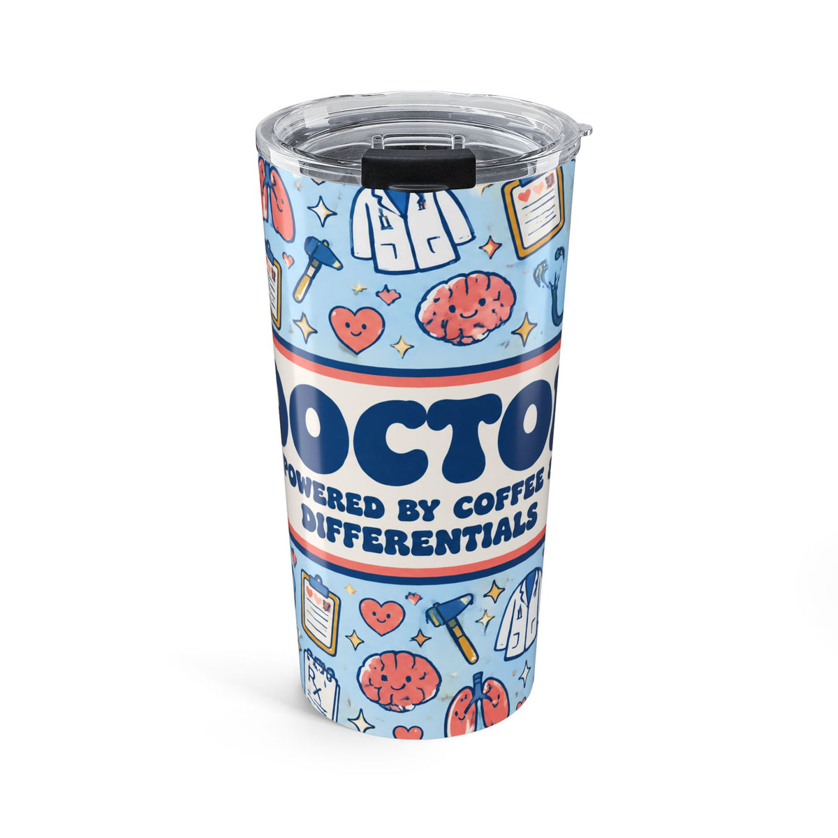 Doctor Powered by Coffee and Differentials 20oz Skinny Tumbler