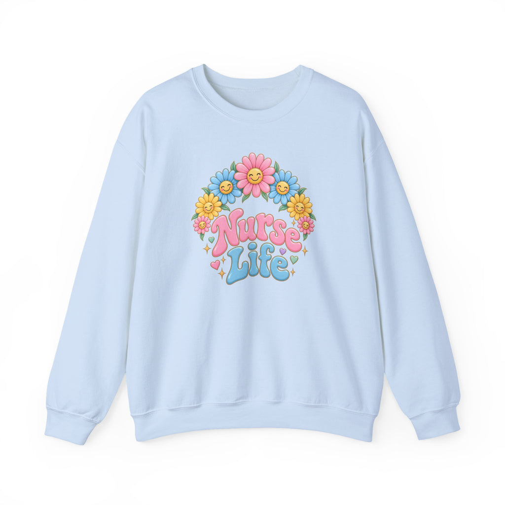 Nurse Life Daisies Crewneck Sweatshirt