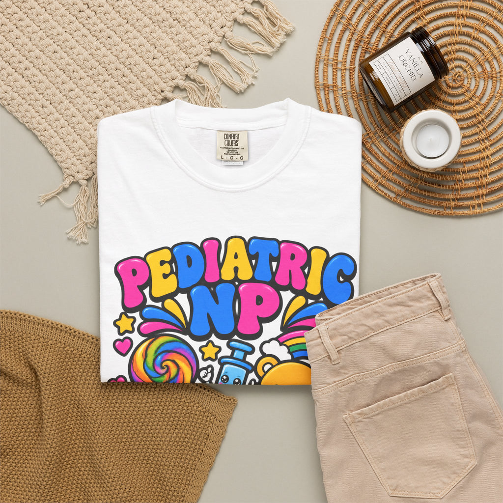 Pediatric NP Stickers and Shots Nurse Practitioner Comfort Colors T-Shirt