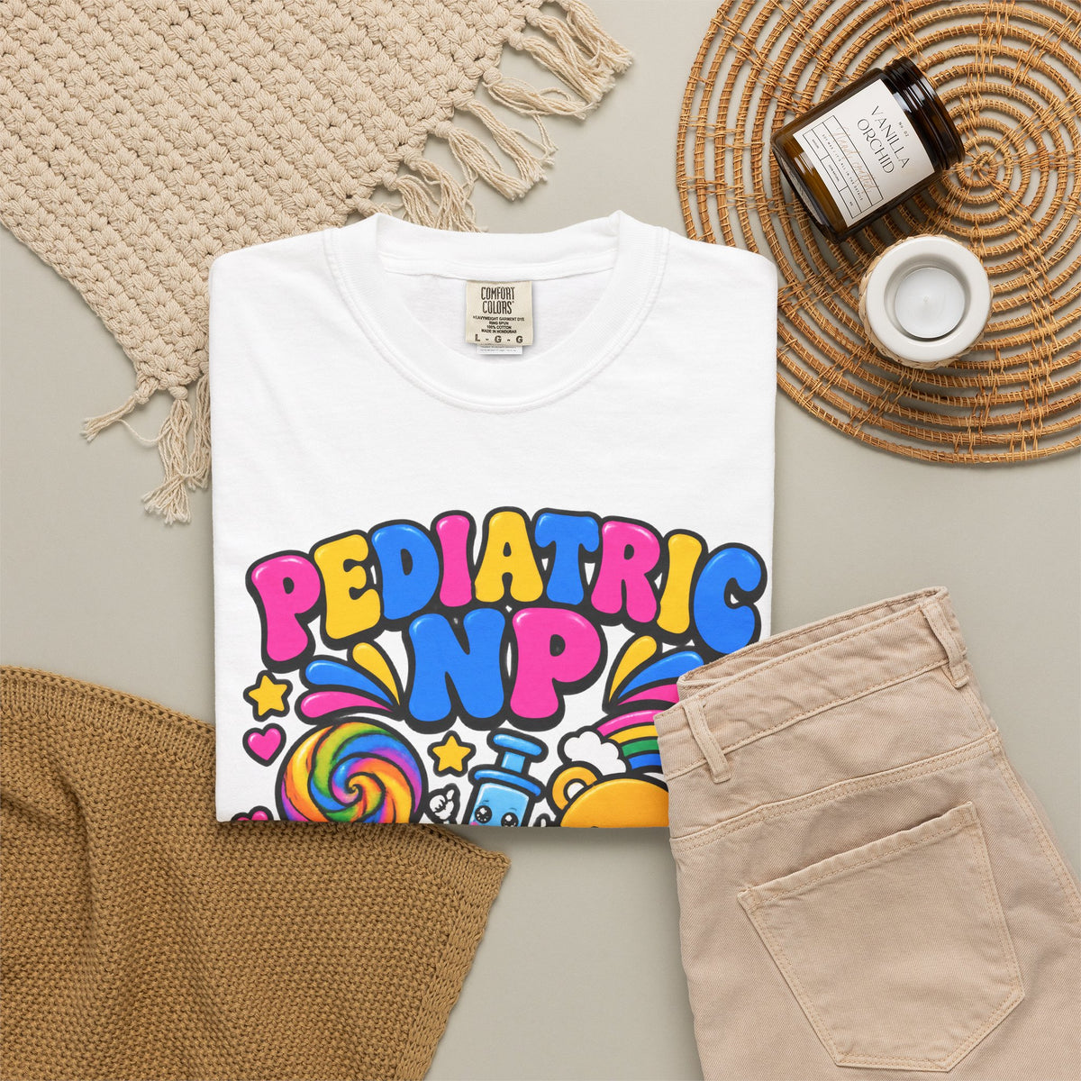 Pediatric NP Stickers and Shots Nurse Practitioner Comfort Colors T-Shirt