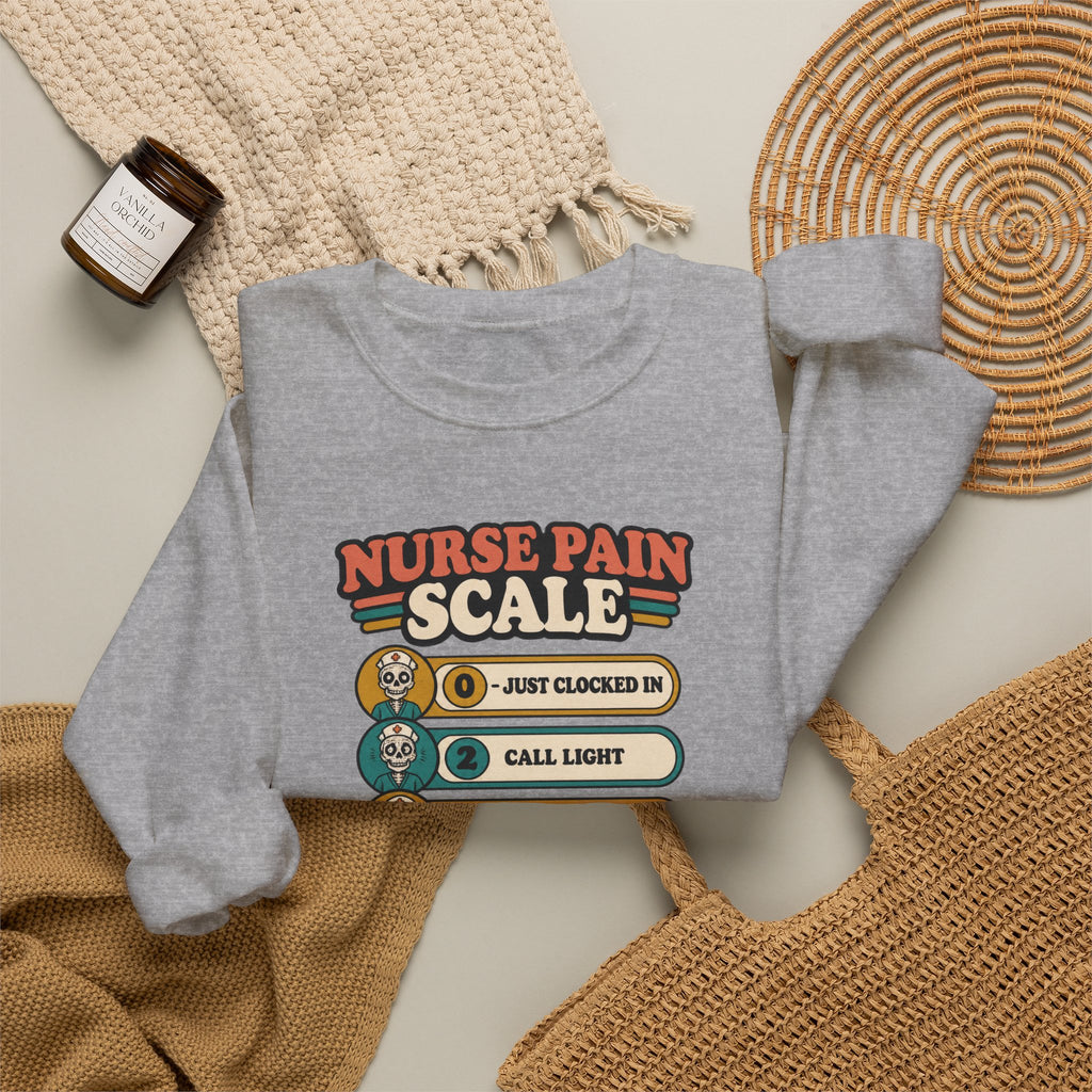 Nurse Pain Scale Funny Skeleton Nurse Crewneck Sweatshirt