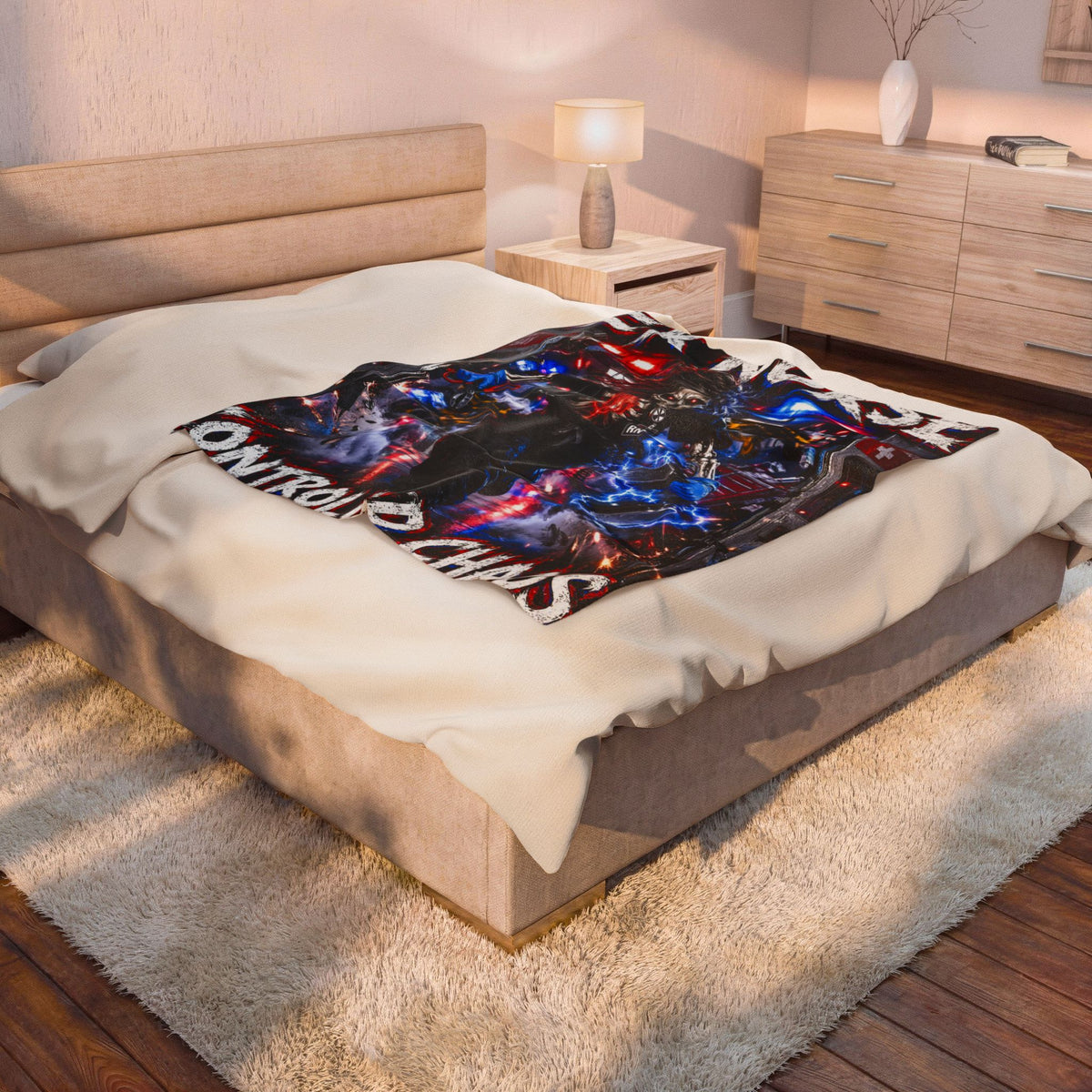 ER Nurse Controlled Chaos Skeleton Velveteen Plush Blanket