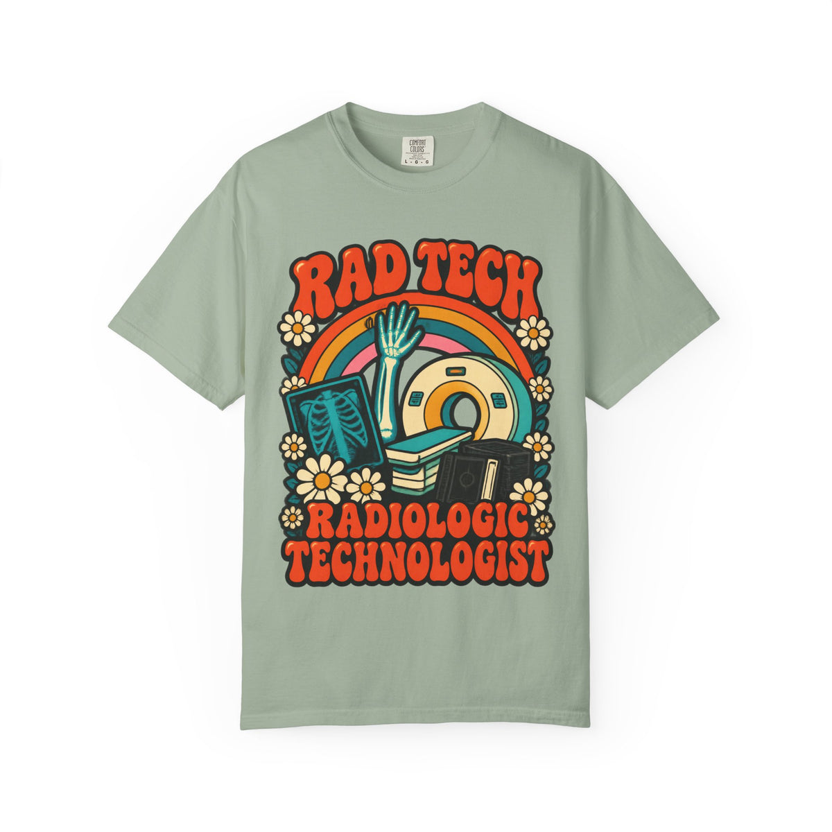 Rad Tech Radiologic Technologist Retro Rainbow Comfort Colors T-Shirt