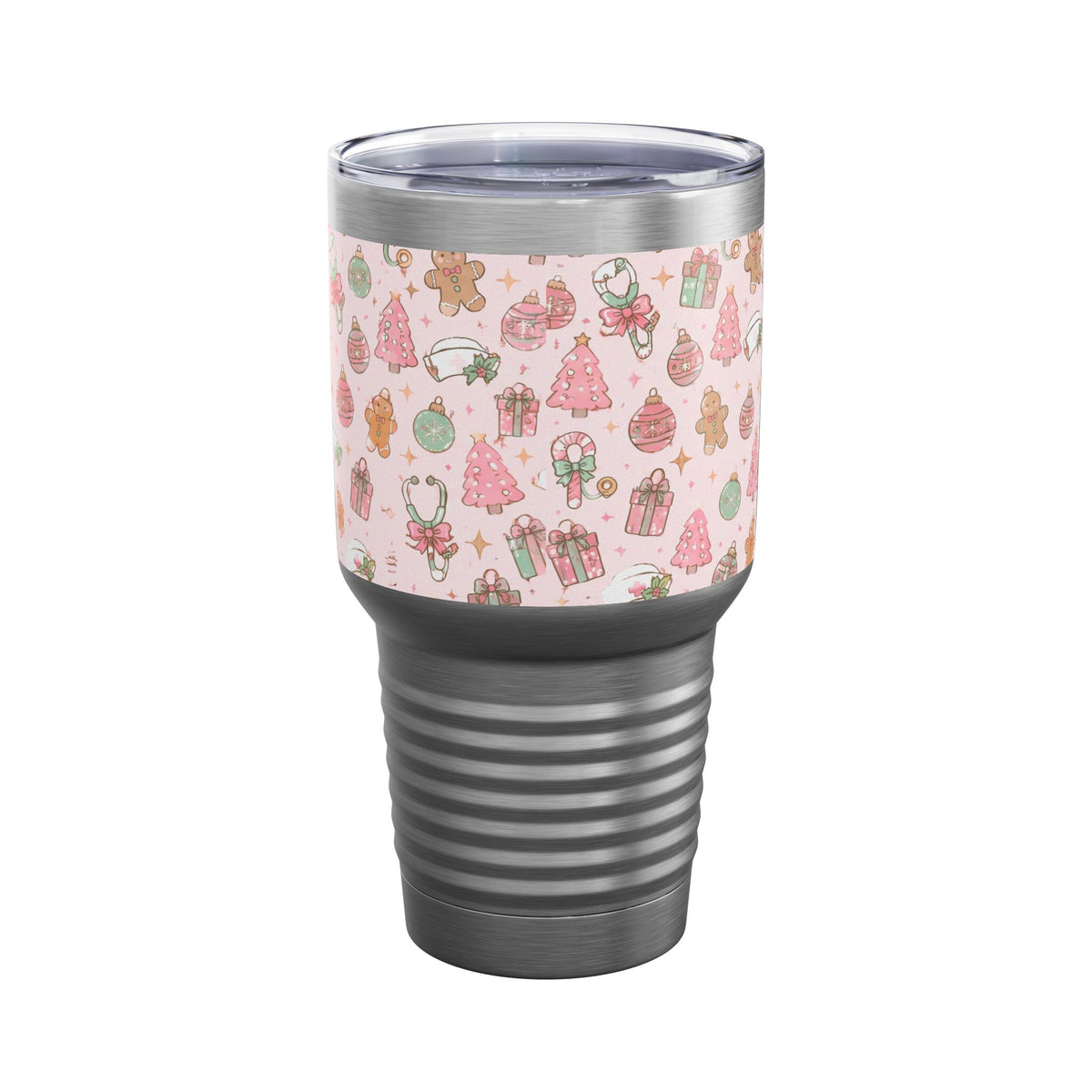 Merry and Bright Nurse Mode Pink Christmas 30oz Tundra Tumbler