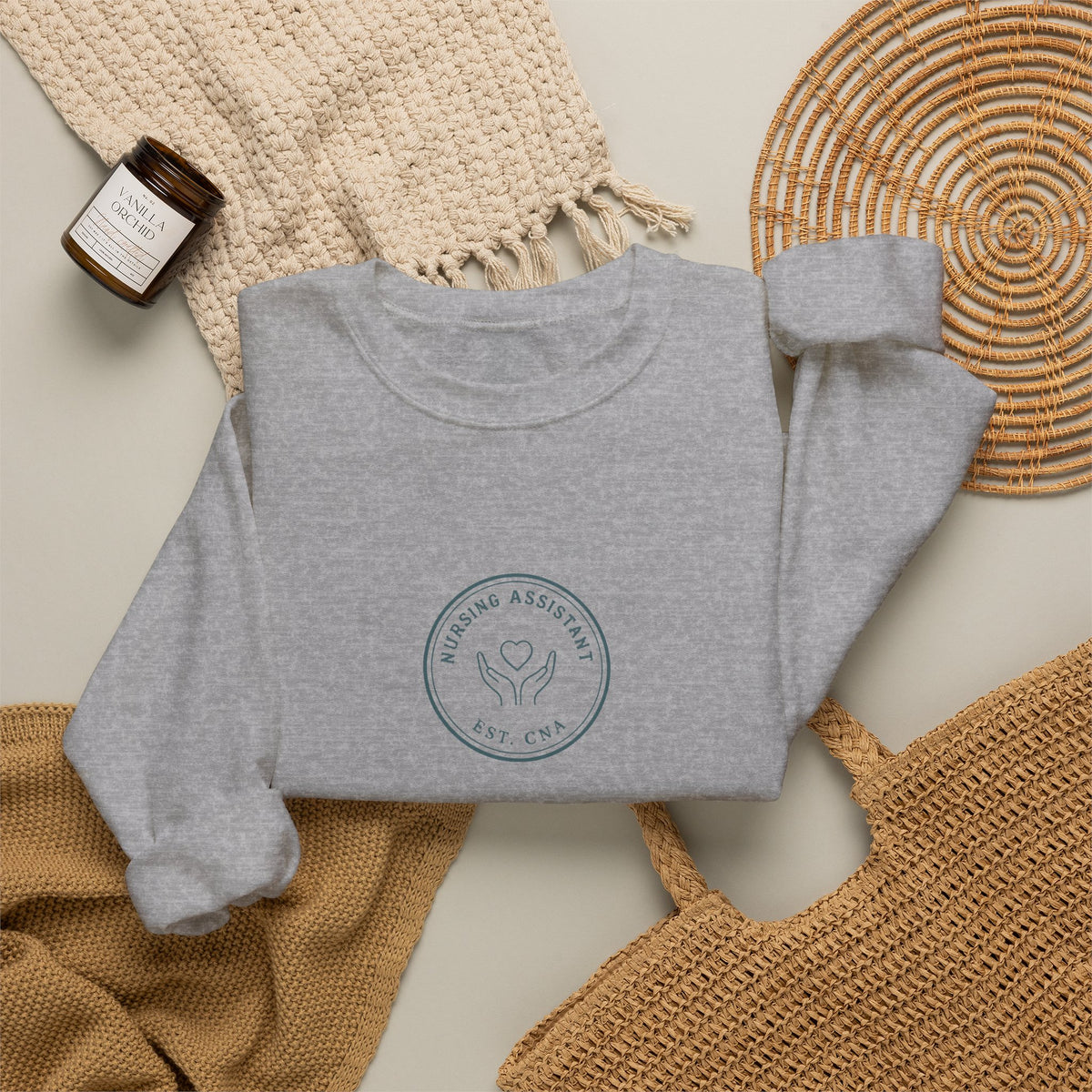 CNA Minimal Vintage Badge Nursing Assistant Crewneck Sweatshirt