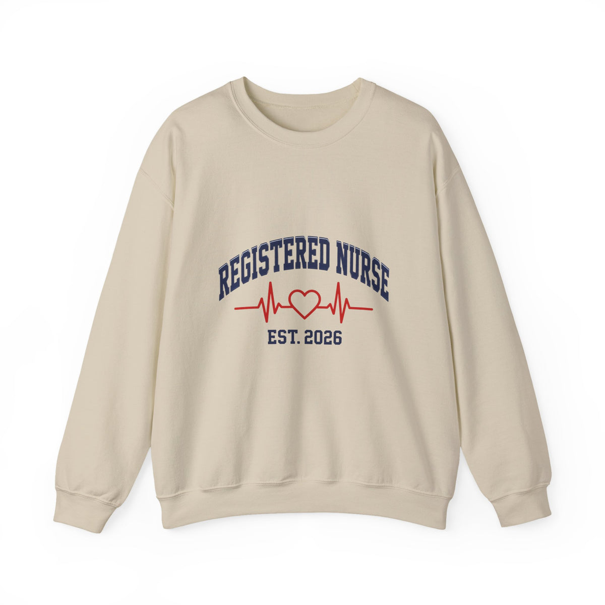 Registered Nurse Est. 2026 Varsity Heartbeat Crewneck Sweatshirt