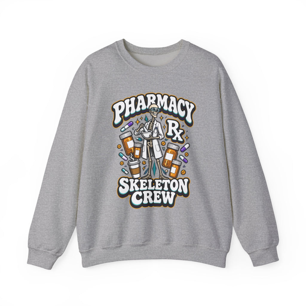 Pharmacy Skeleton Crew Skinny Skeleton Pharmacist Crewneck Sweatshirt